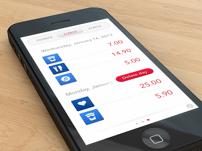 Next - Expenses List View expenses finance ios iphone list next ui