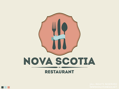 Nova Scotia Restaurant Logo branding design fork knife logo nova restaurant scotia spoon vintage