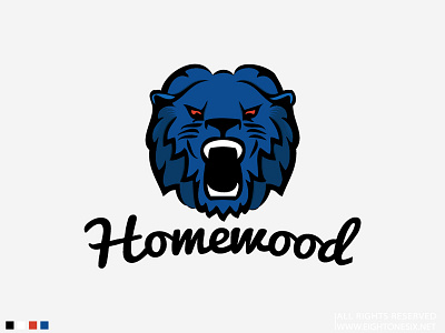 Homewood Logo Project blue football lion logo power sport strong vector