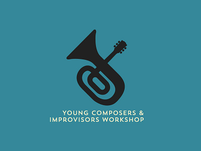 Young Composers & Improvisors Workshop branding design guitar logo music vector young