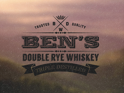 Ben's Whiskey branding design font grunge label logo vector vintage