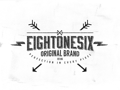 Eightonesix Label badge design graphic grunge label lettering retro studio vector vintage