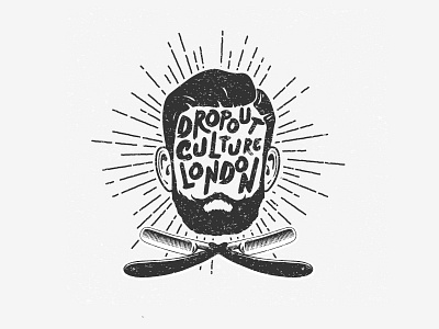 Dopout Culture London beard culture hipster logo london vintage