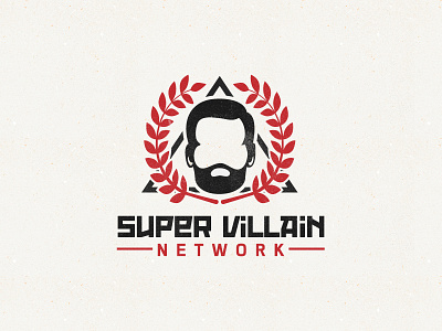 Super Villain Network - Logo Design beard design lauren logo red russian soviet vintage