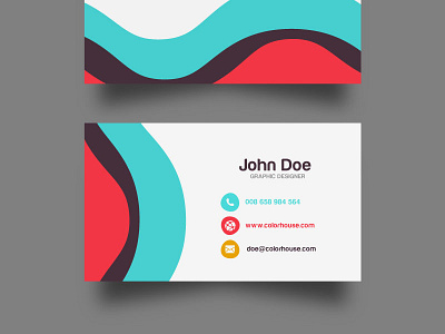 Flat Business Card Template (Free Download) business card download free print design stationery template vector visit card