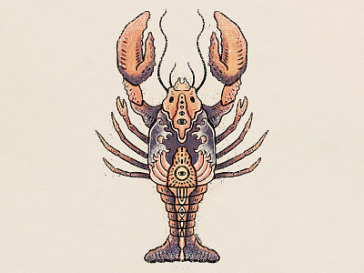 Lovester digital art illustration lobster orange sea sealife