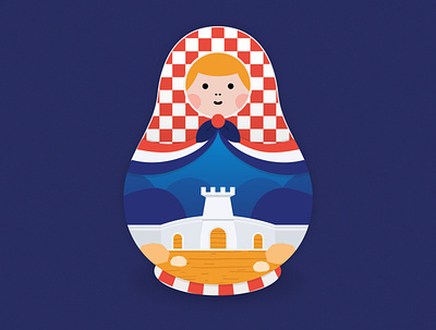 Croatia Matryoshka croatia illustration russia2018 russian doll