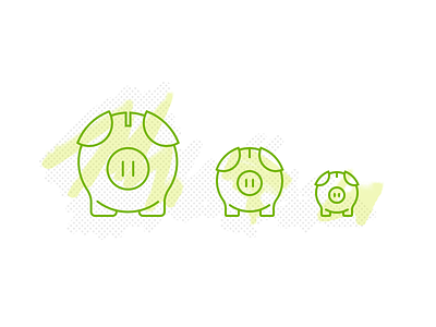 When pigs fly... icon line piggy bank