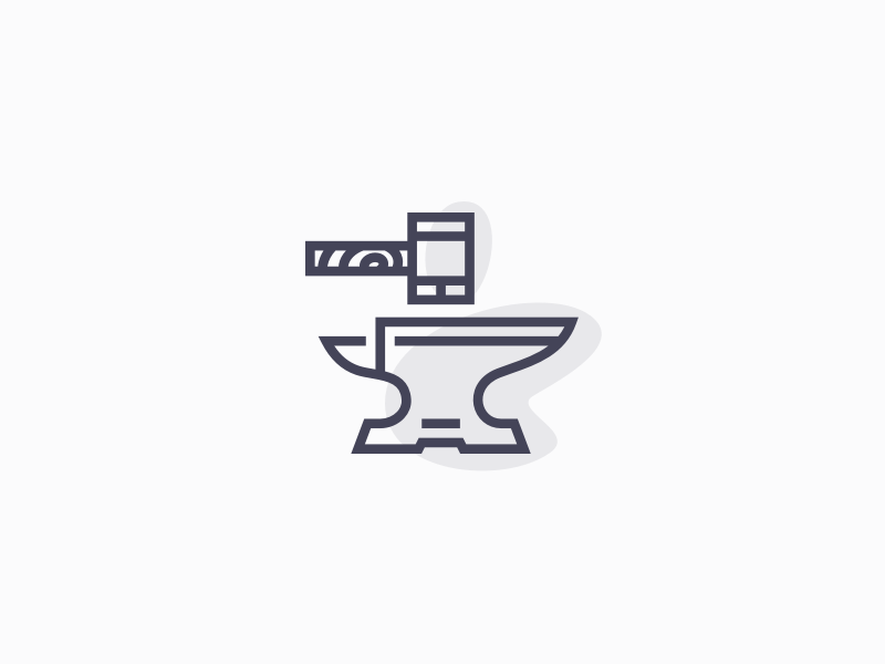 The Foundry smartphone hammer anvil icon line