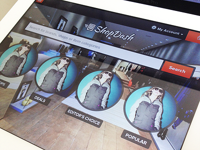 Shopdash iPad app main screen .