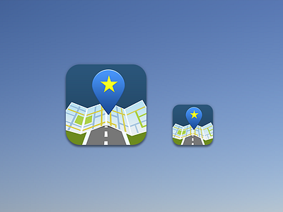 App Icon iOS . app clean icon illustration interface ios iphone mac map osx pin webdesign