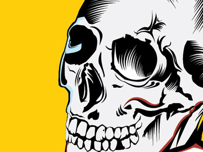 Skull black glow illustration pop popart poster sceleton skull vector white yellow
