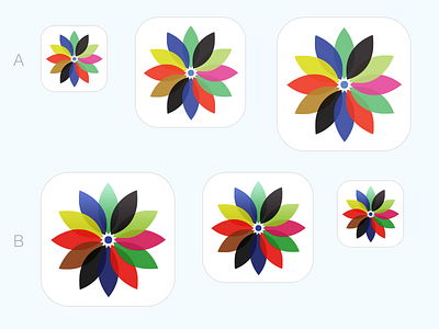 App icon variations . app apple clean colors flowers icon illustration interface ios iphone mobile ui