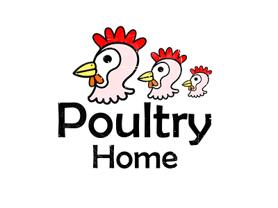 Poultry Home badge chicken clean flat illustration logo mascot minimal retro rooster typography vintage