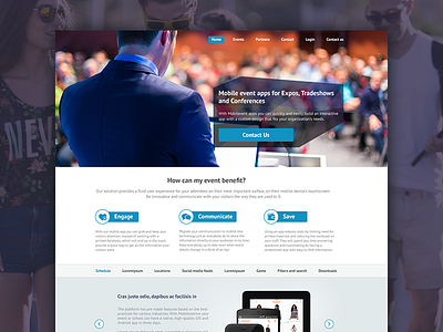 Product Landing Page . app blurred clean flat homepage inteface iphone landingpage layout responsive webdesign website