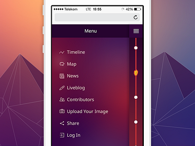 Mobile menu blurred dark flame free icon interface ios iphone menu osx psd responsive