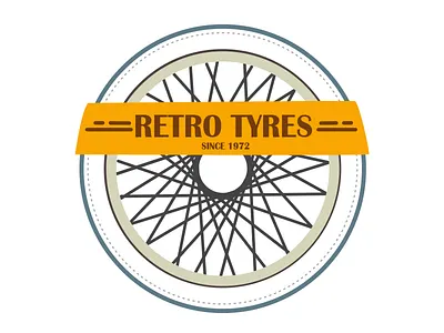 Retro Tyres badge colors flat free gradient illustration mascot psd retro typography tyre vector