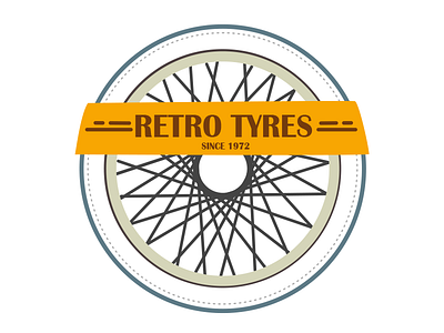 Retro Tyres badge colors flat free gradient illustration mascot psd retro typography tyre vector