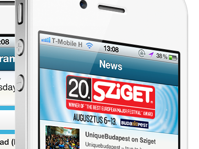 Sziget Festival 2012 iOS app app festival ios iphone mobile mobilessence sziget ui