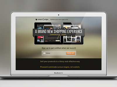 Coming Soon Page . air app branding brown button clean coming soon comming design form front ipad landing langingpage macbook signup soon web webdesign