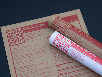 Sarah Nelson Carter | Resume 2014 resume cv curriculum vitae design creative branding print minimal modern brand typography