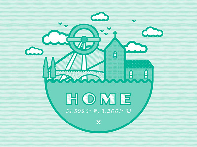 A Homage to Home! design designer graphics home illustration line town