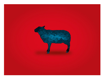 Baby don't HERD me! abstract blue clean creative design farm graphics illustration logo red series sheep