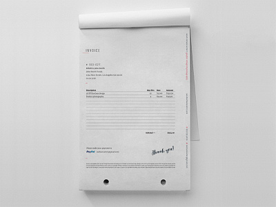 Personal Branding — Invoice creative design designer editorial layout logo