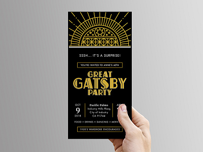 Great Gatsby Invitation brand branding creative design designer development dribbble gatsby graphics invitation logo typography