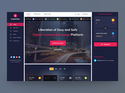 Crypto Currency - Homepage /Landing Page Concept