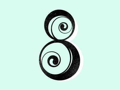 '8' color design letter space swirls texture type typography