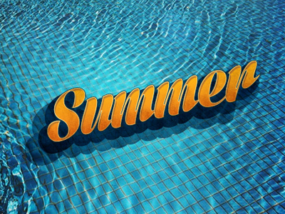 Summer Time color cool design font lettering lines logo photo pool texture type typography