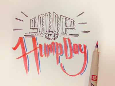 That day again .. Hump Day brush calligraphy colour design fun illustration letter lettering texture type typography