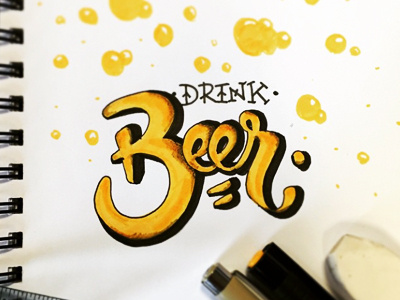 Drink Beer calligraphy creative design handletter ink letter quote type typechallenge typography