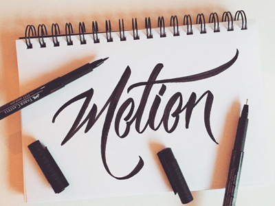 Motion Type calligraphy challenge design ink letter lettering motion pens script type typelove