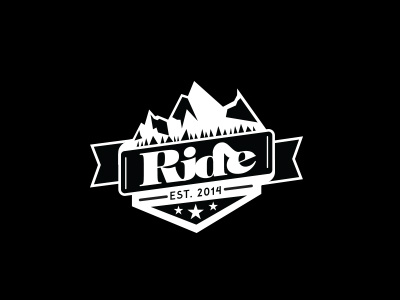 Ride Logo adventure brand bw design identity inspire layout letter logo space type typography