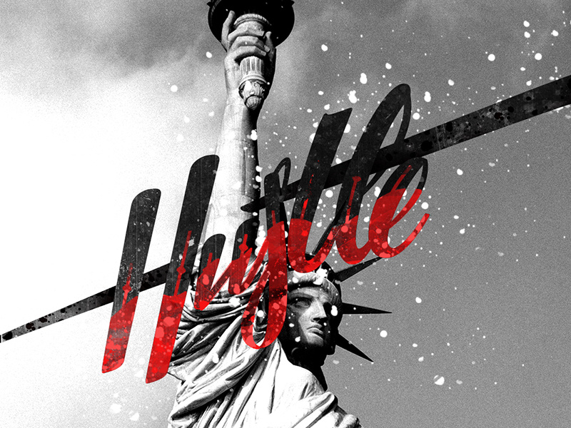Hustle font handmade create texture photo quote illustration vector lettering letter type hustle