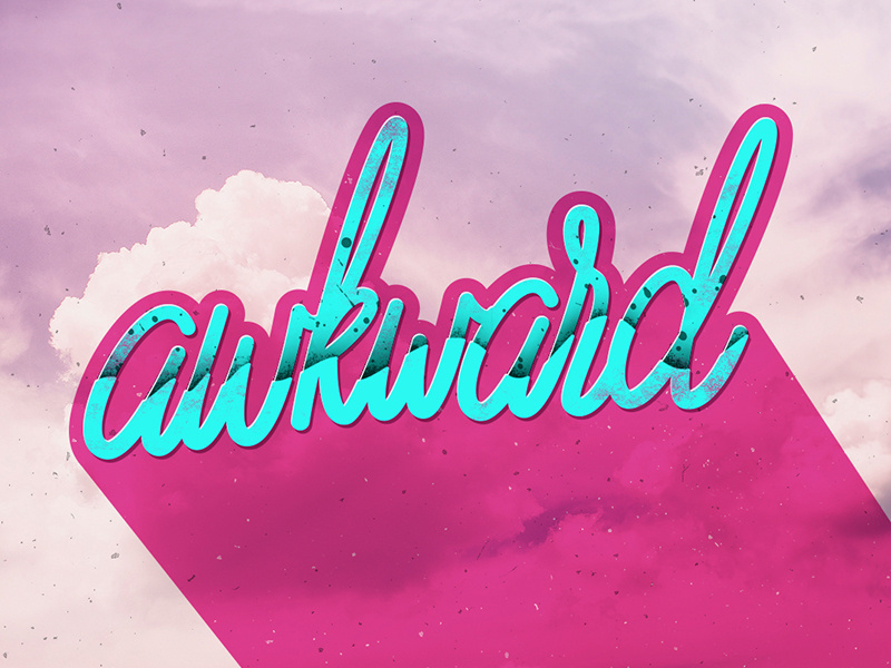 Awkward create love design texture color font handmade lettering letter type