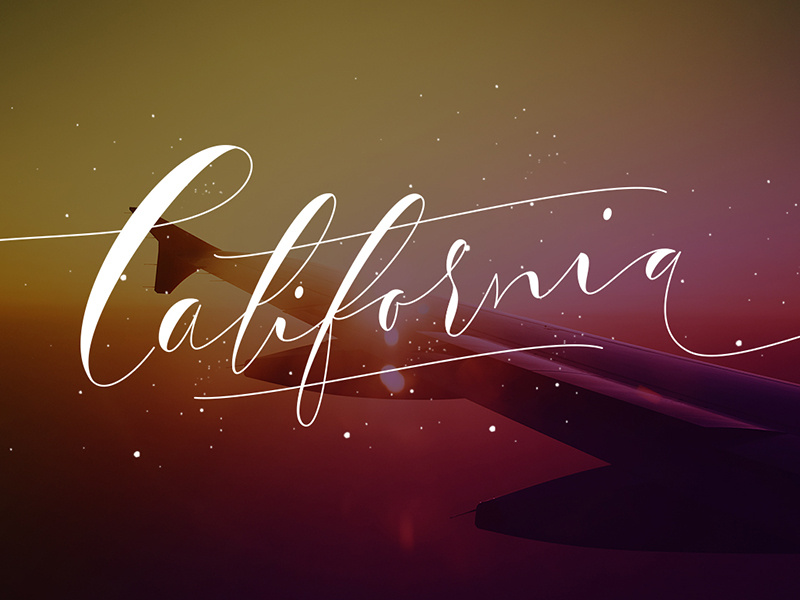 California caligraphy design illustration lettering letter type