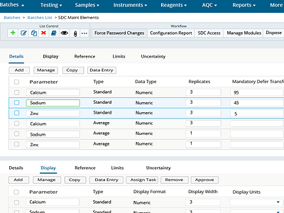 Enterprise App UX/UI app blue table ui ux