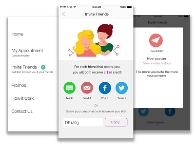 Referral Program illustration ios app mobile app design