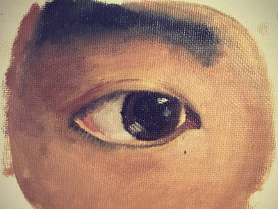 Oil portrait eye