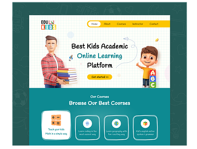 Online Learning Platform for Kids 2d 3d animation app app design branding design education graphic design illustration kids learning logo motion graphics student teaching typography ui ux vector