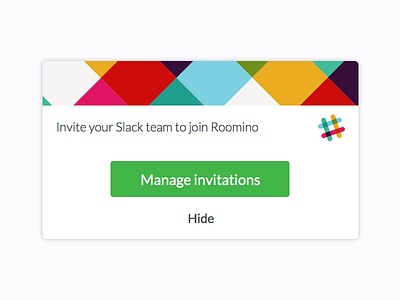 Modal to invite your Slack Team to Roomino