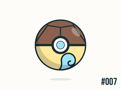 Pokéballday: #007 Squirtle Ball clean illustrator nintendo pokeball pokeballday pokemon pokéball pokéballday pokémon squirtle vector