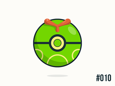 Pokéballday: #010 Caterpie Ball caterpie clean illustrator nintendo pokeball pokeballday pokemon pokéball pokéballday pokémon vector