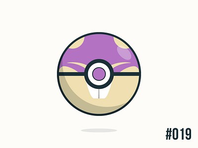 Pokéballday: #019 Rattata Ball clean illustrator nintendo pokeball pokeballday pokemon pokéball pokéballday pokémon rattata vector