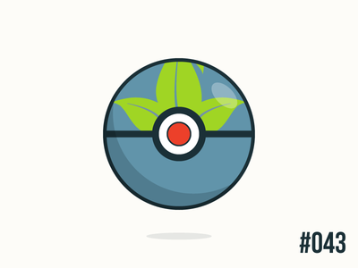 Pokéballday #043 Oddish Ball clean illustrator nintendo odish pokeball pokeballday pokemon pokéball pokéballday pokémon vector