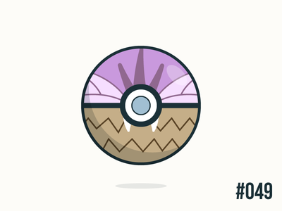 Pokéballday #049 Venomoth Ball clean illustrator nintendo pokeball pokeballday pokemon pokéball pokéballday pokémon vector venomoth