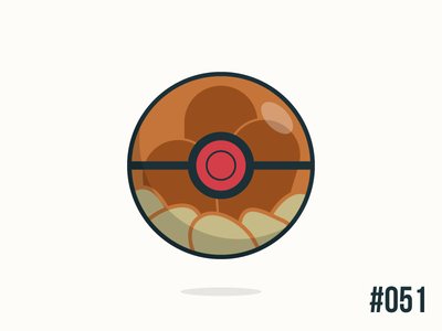 Pokéballday #051 Dugtrio Ball clean dugtrio illustrator nintendo pokeball pokeballday pokemon pokéball pokéballday pokémon vector